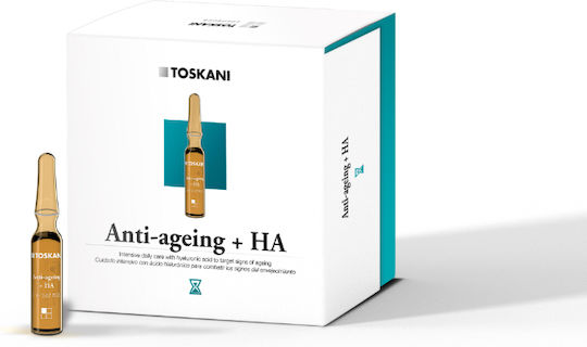 Toskani Anti-Aging + HA Topical Moisturizing & Anti-Aging Ampoule Serum For Face With Peptides & Hyaluronic Acid For Brightening & Firming 15x2ml