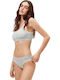 Gisela Lace Underwear Set with Sports Bra & Slip Gray