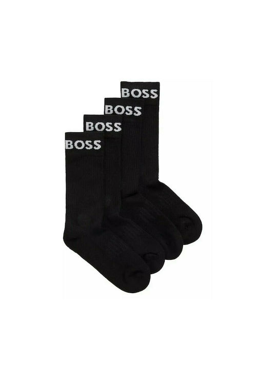 Hugo Boss Ανδρικές Μονόχρωμες Κάλτσες Μαύρες 2Pack