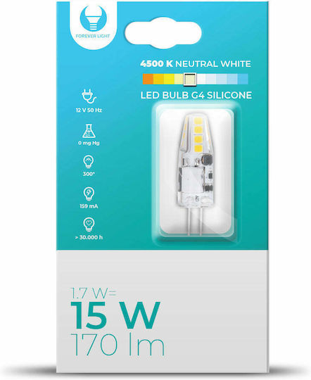 Forever Light Λάμπα LED 1.7W για Ντουί G4 Φυσικό Λευκό 170lm