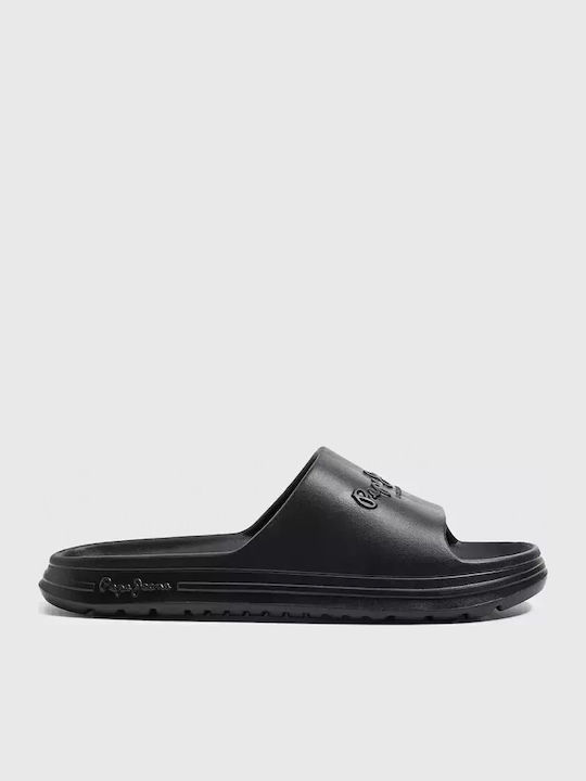 Pepe Jeans Beach Logo Men's Slides Black