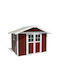Metallische Gartenhaus Deco Rote mit Lüftungsschlitzen M3.15xB2.39xH2.5m