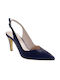 Fardoulis Pointed Toe Heel with Strap Blue