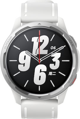 Xiaomi Watch S1 Active 47mm Αδιάβροχο με Παλμογράφο (Moon White)