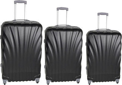 4teen-4ty ABS Set of Suitcases Black Set 3pcs
