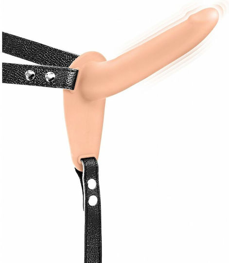 Fetish Tentation Fetish Tentation Harness with Dildo 15.5cm and Vibration in skin color