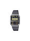 Casio Vintage Edgy Digital Watch Chronograph Battery with Black Metal Bracelet