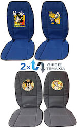 Carner Set de scaune auto 2buc Disney Mickey Mouse / Donald Duck Albastru / Gri Față-dublă