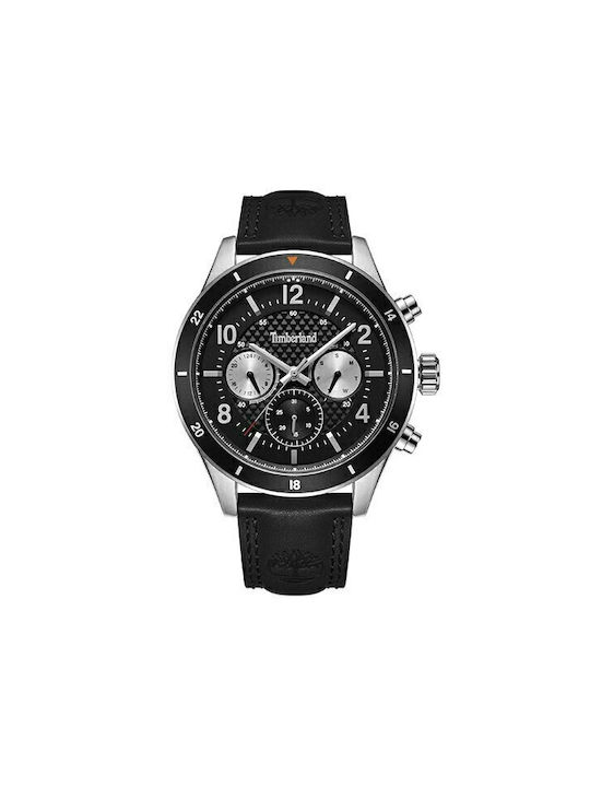 Timberland Watch Chronograph Battery with Black Leather Strap