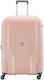 Delsey Clavel Large Travel Suitcase Hard Pink with 4 Wheels Height 76cm.