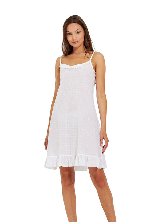 Harmony Summer Cotton Women's Nightdress White