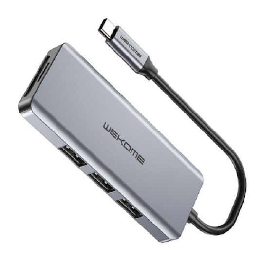WK WP-U136 USB-C Stație de andocare cu HDMI 4K PD Argintiu
