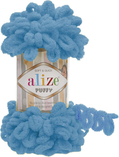 Alize Fir De Tricotat Puffy Micro-poliester 16 Sochi Albastru Deschis 9.2m 100gr