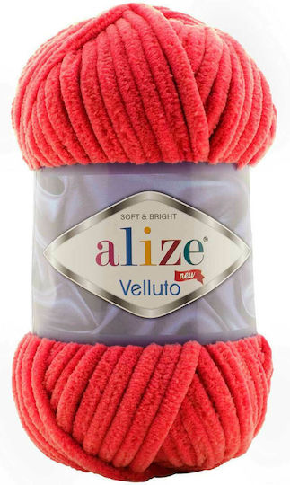 Alize Velluto Chunky Micro Polyester 56 Red 68m 100gr