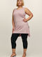 Bodymove Damen Sportlich Bluse Ärmellos Rosa