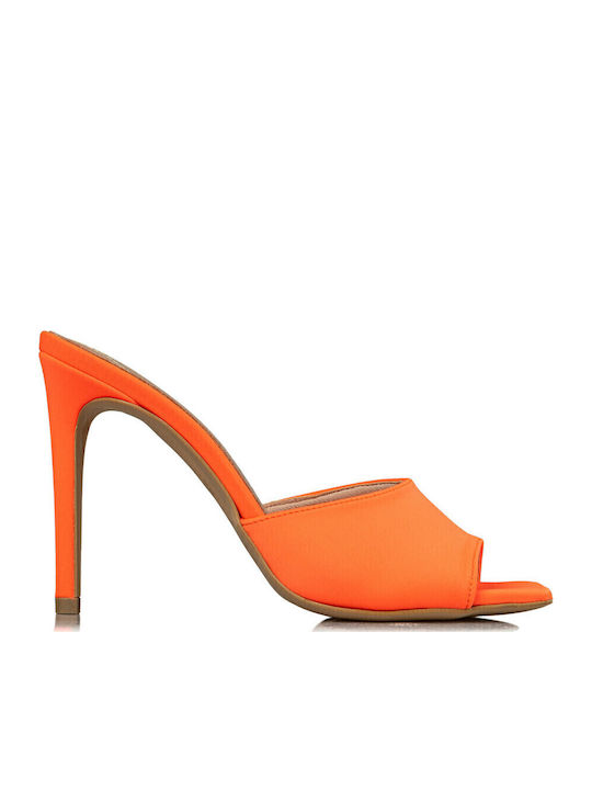 Envie Shoes Σατέν Mules με Λεπτό Ψηλό Τακούνι σ...
