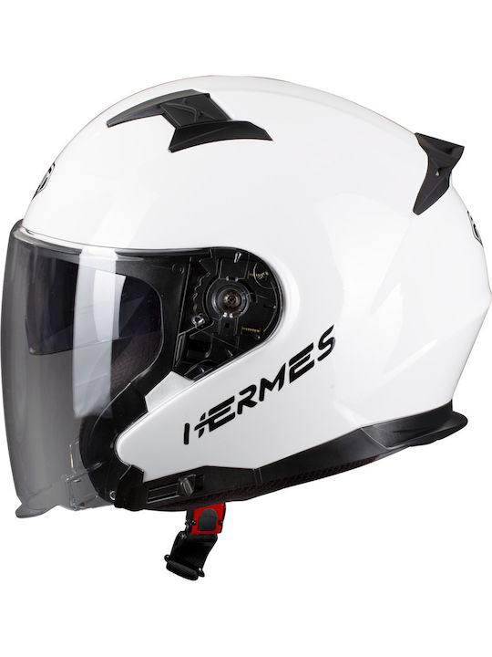 Pilot Hermes SV White Gloss Motorcycle Helmet J...