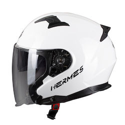 Pilot Hermes SV Jet with Sun Visor ECE 22.06 White Gloss