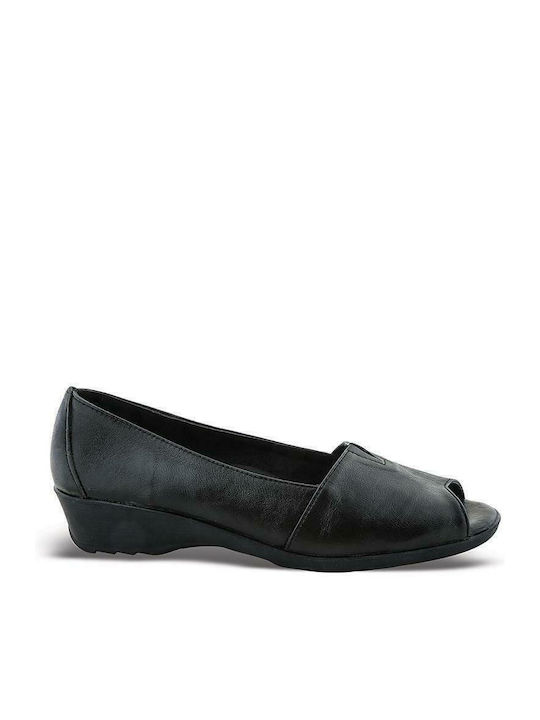 Leather Women's Moccasins in Black Color
