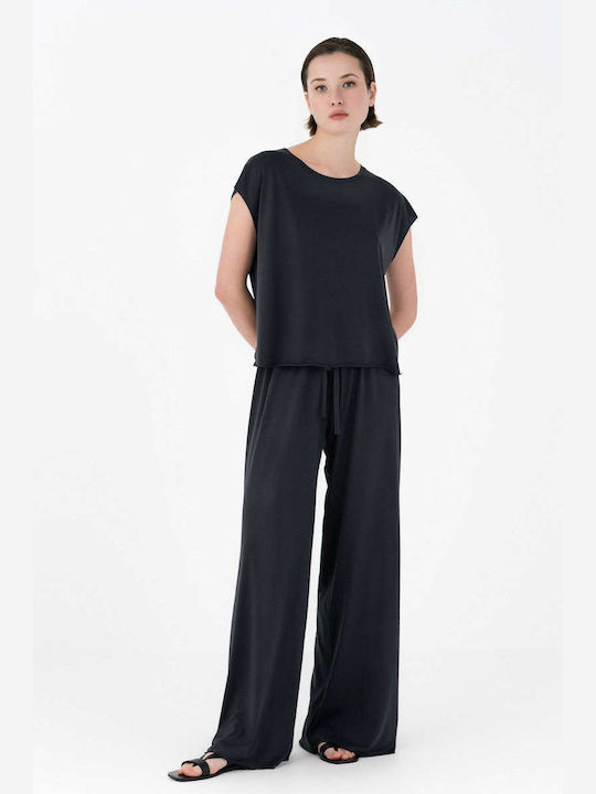 Philosophy Wear Women's Summer Crop Top Cotton Sleeveless Black