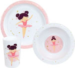 Ango Feeding Set Ballerine made of Plastic Pink 3pcs