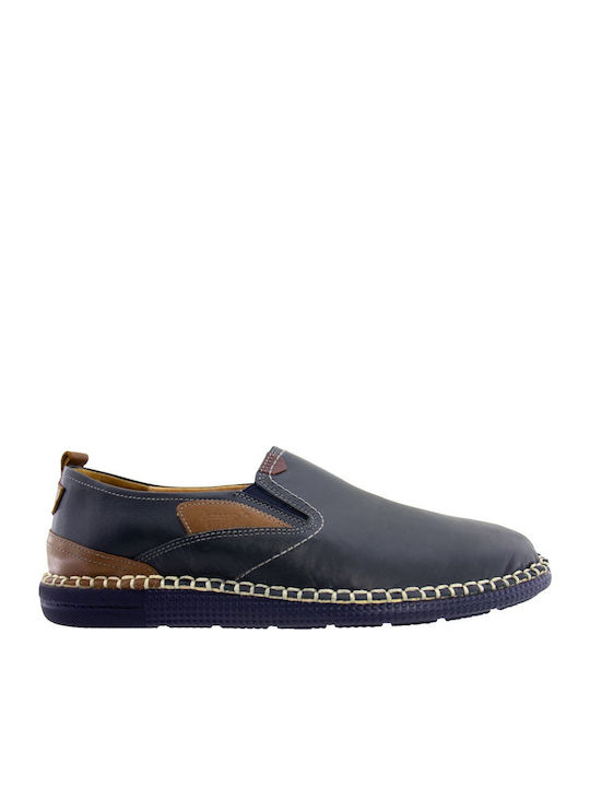 Ανατομικά Δερμάτινα Ανδρικά Slip-On Μπλε