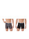 Herren Boxershorts Black / Grey 2Packung