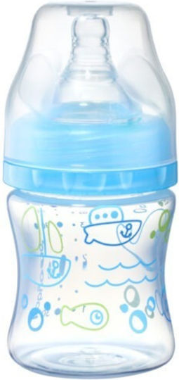 Babyono Plastic Baby Bottle Anti-colic with Silicone Teat for 0 Months Blue Abyss - Blue 120ml