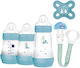 Mam Σετ Πλαστικά Μπιμπερό Welcome To The World Gift Set Κατά των Κολικών με Θηλή Σιλικόνης για 0+ μηνών Γαλάζιο Αρκουδάκι - Γαλάζιο 260ml 5τμχ