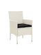 Außenstuhl Rattan White mit Kissen 4Stück 61x60x88cm.