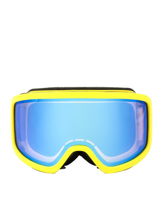 Sun's Good The Snow Ски & Сноуборд Маска Детска Жълт с Леща в Цвят Син