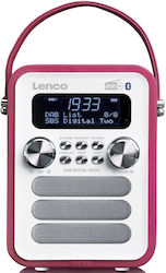 Lenco PDR-051 Tabletop Radio Rechargeable DAB+ with Bluetooth and USB Pink