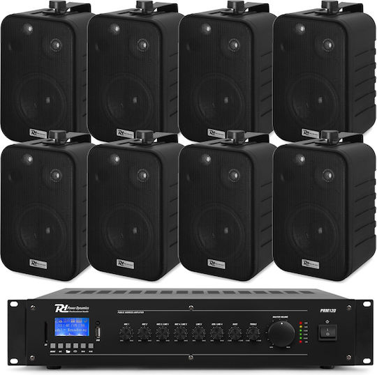 Power Dynamics SET-PA AUDIO 275 with Set Installation Speakers Black