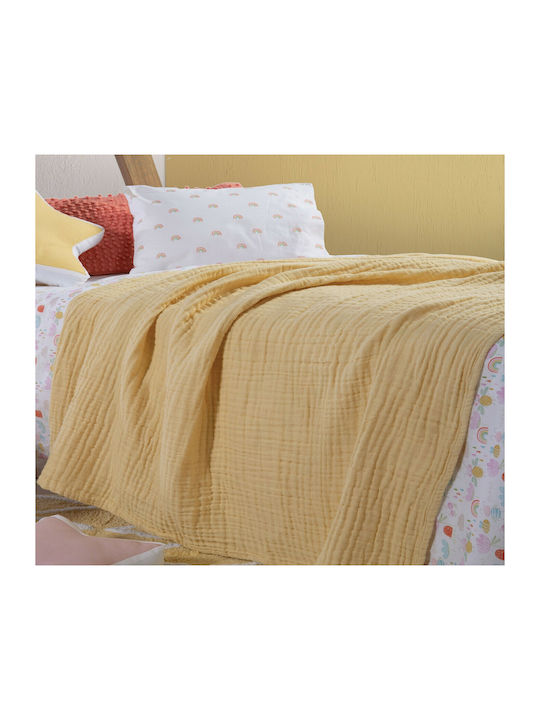 Nef-Nef Homeware Blanket Cot Whisper Cotton Yellow 110x150cm