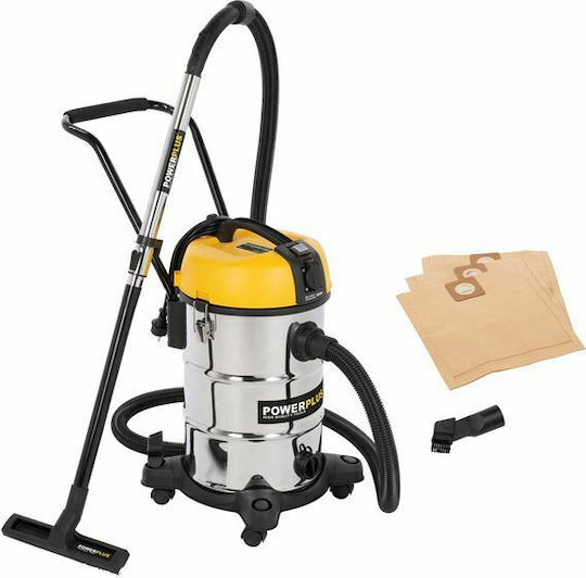 PowerPlus POWX3240 Aspirator Lichide / Solide 1200W cu Inoxidabil Recipient 30lt