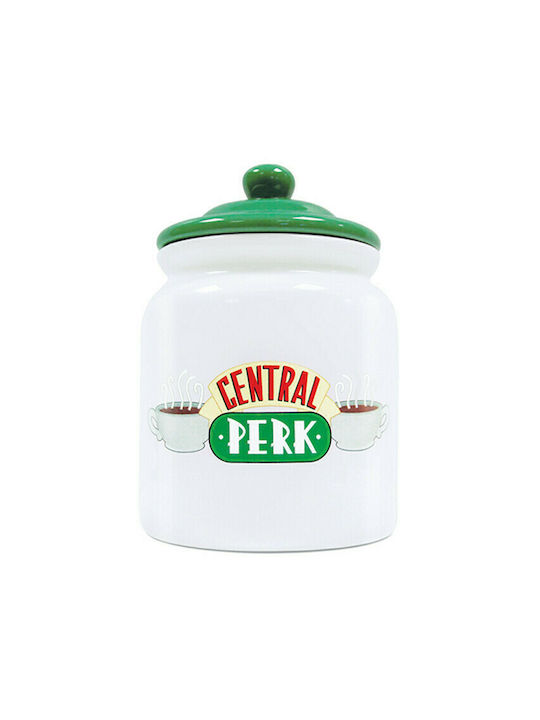 PCMerch Friends Central Perk Borcan pentru Biscuiți Ceramică Albă 21.5x21.5x15buc 1buc