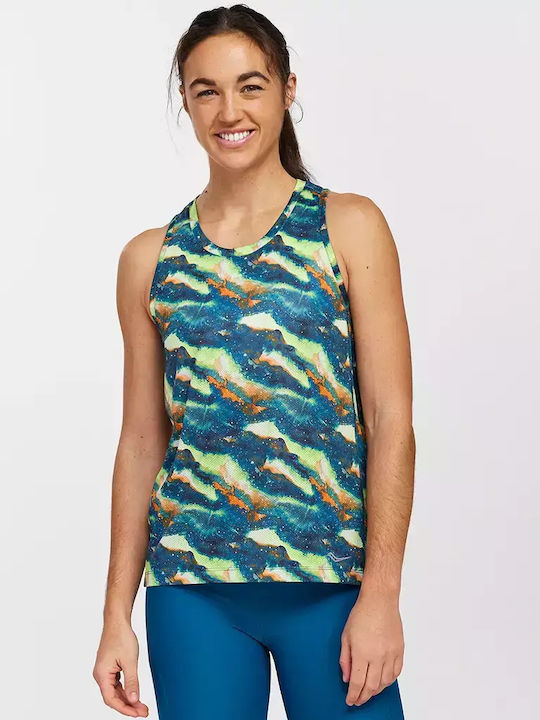 Saucony Stopwatch Singlet Women's Athletic Blouse Sleeveless Blue