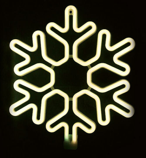 Aca Christmas Plastic Rope Light in Shape Flake White 40x40x40cm Snowflake