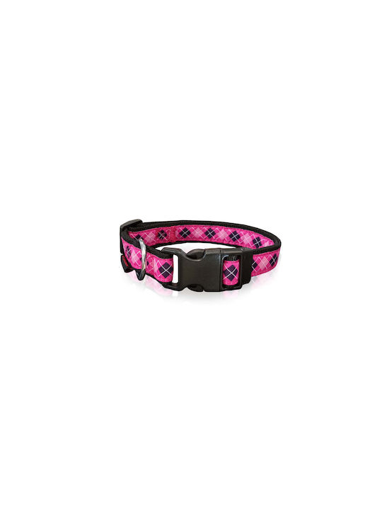 Pet Interest Romb Line Κολάρο Σκύλου σε Ροζ χρώμα Small 15mm x 22 - 40cm