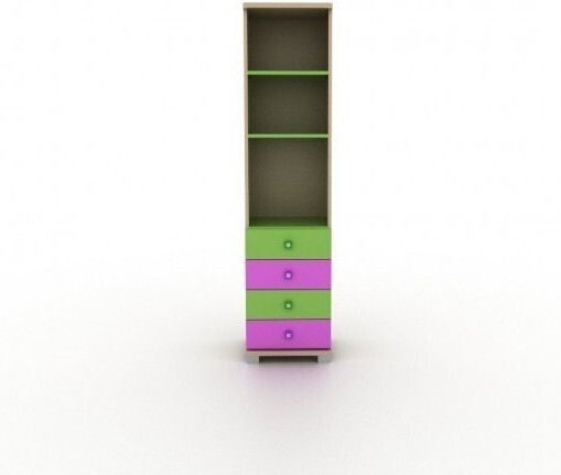 Bookie 06 Bibliotecă pardoseală Lemn Fuchsia 45x39x185cm