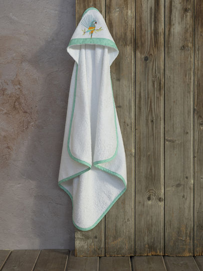 Nima Baby Hooded Towel Macaw White 75x75cm