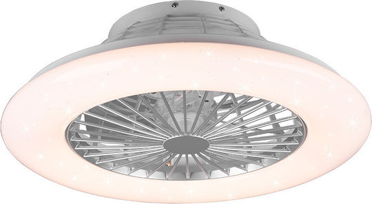 Trio Lighting Stralsund Πλαφονιέρα 50cm με Φως Ασημί / Γκρι