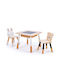 Forest Kids Table and Chairs Set made of Wood Multicolour