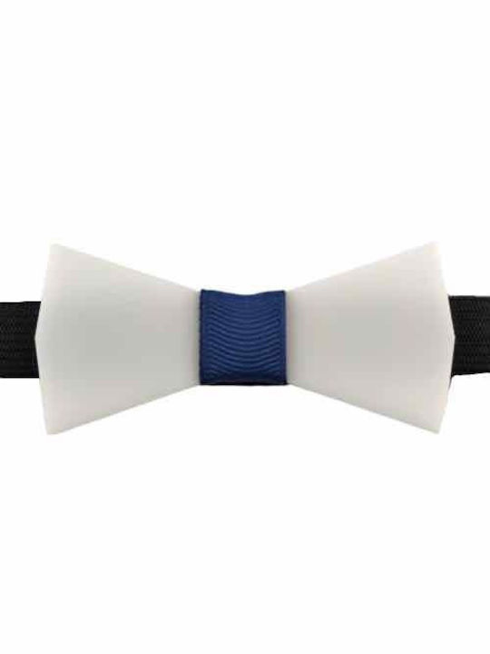 Herrenfliege Plexiglas Weiß Schleife Blau Krawatte Bonjour Bebe "0001"