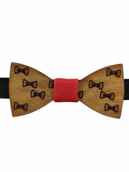 Men's Bow Tie Wooden Themes Edition Walnut Bow Tie Red Bonjour Bebe "0003"