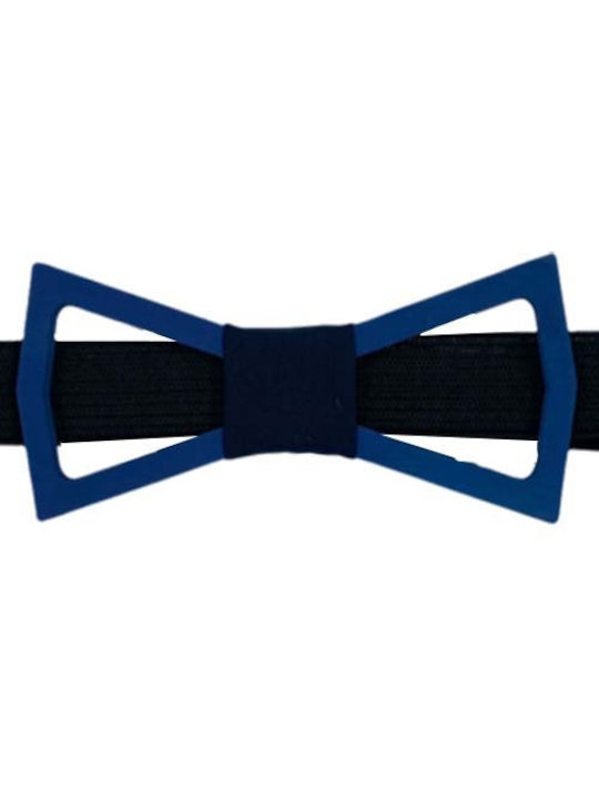 Men's Wooden Bow Tie Main Edition Blue Bow Blue Binding Bonjour Bebe "0020"