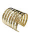 Tatu Moyo Women's Handcuff Bracelet 6cm Gold Plated 6cm