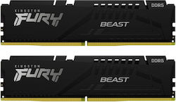 Kingston Fury Beast 16GB DDR5 RAM cu 2 module (2x8GB) și Viteză 6000 pentru Desktop