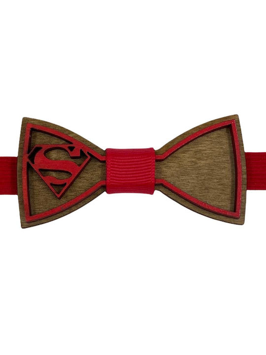 Children's Bow Tie Wooden 3D Edition Walnut Bow Tie Red Bonjour Bebe "0017"