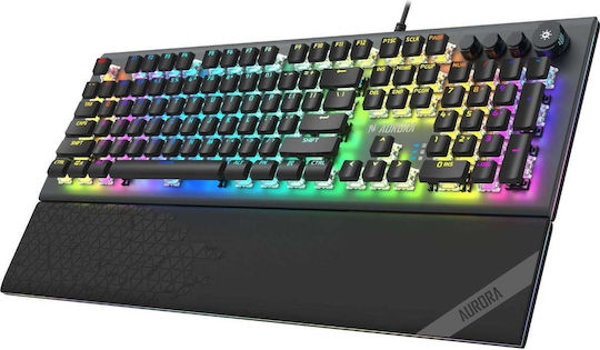 iBox Aurora K5 Gaming Mechanical Keyboard with KRGD Red switches and RGB lighting (English US)